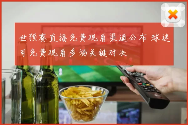 世预赛直播免费观看渠道公布 球迷可免费观看多场关键对决